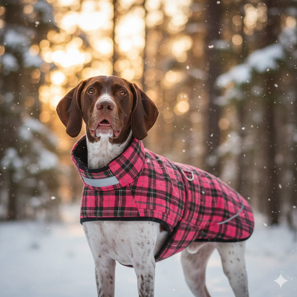 Deluxe Waterproof Parka Dog Coat – Plaid (70cm)